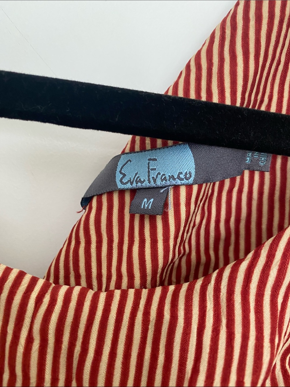 Eva Franco Rust-Striped Ruffle Jumpsuit - Picture 2 of 4